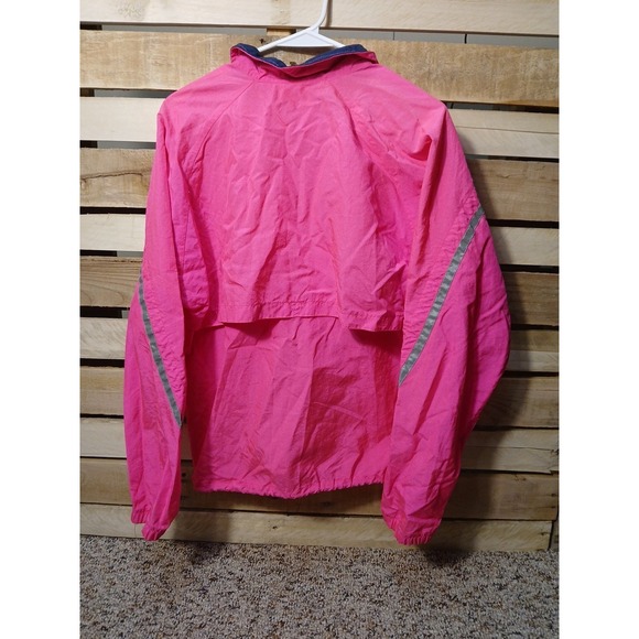 Vintage 80s 90s Nike Neon Pink 1/2 Zip Windbreaker Jacket Womens Medium - Picture 3 of 9
